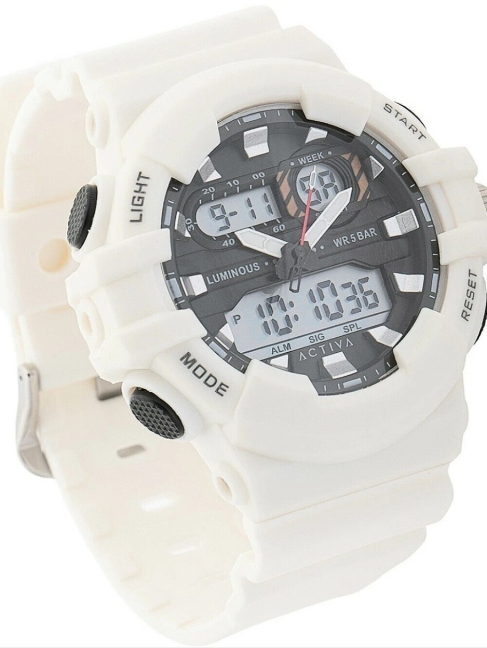 NWT Activa Pixel X Invicta Mens Watch 50mm Multi Funtional White ACW496-002 Digi